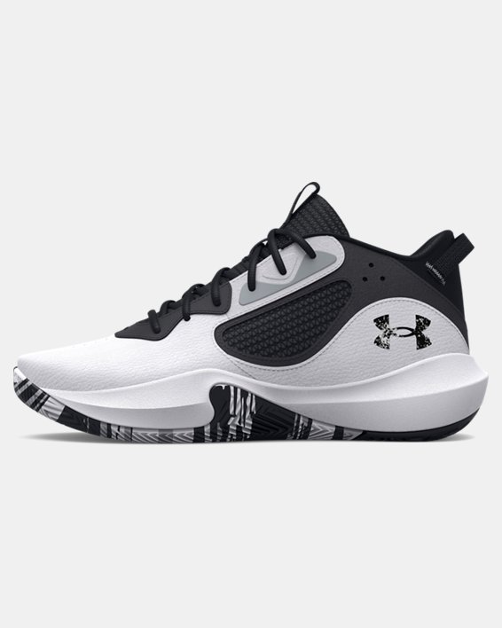Unisex UA Lockdown 6 Basketball Shoes in White image number 5